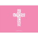 Pink Floral Lace Cross Photo Communion Invitations Image 2 of 3